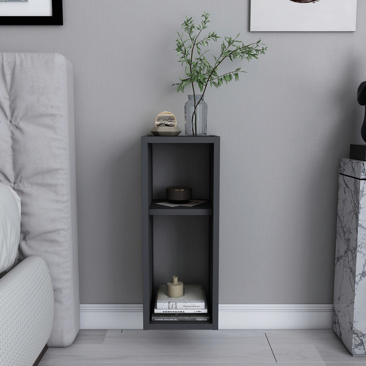 Noptiera, Hanah Home, Sault, 23.2x22x59.6 cm, Antracit - imagine 7